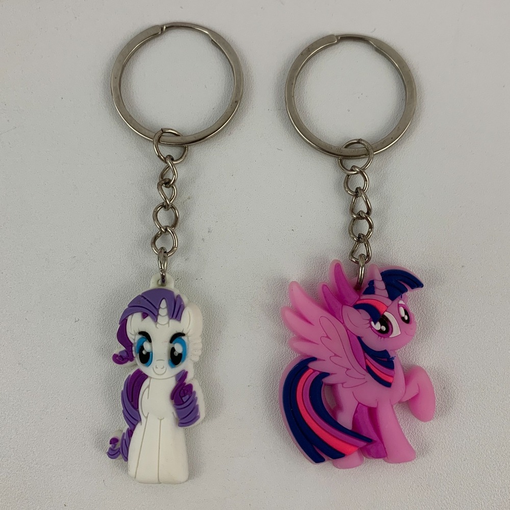 Hasbro My Little Pony Rarity & Twilight Sparkle G4 PVC Rubber Keychains Set of 2